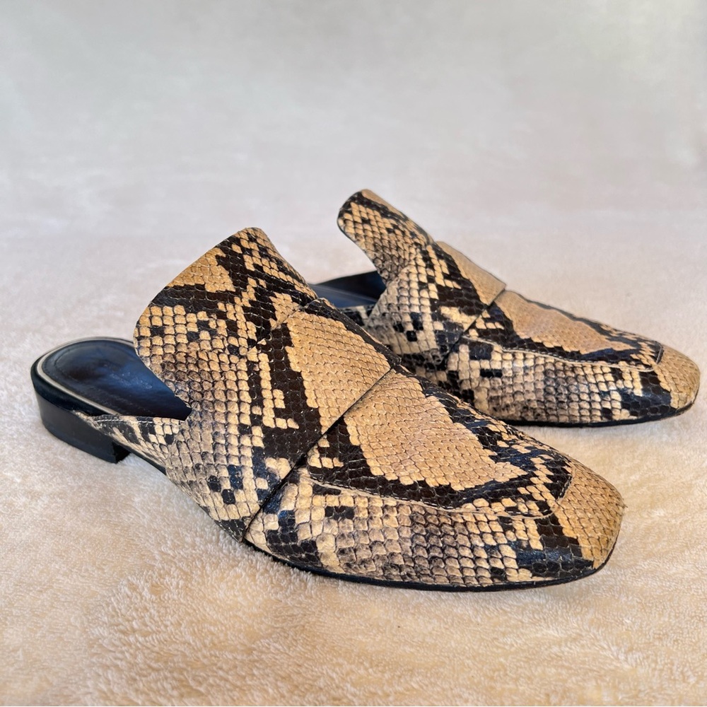 Rag & Bone Aslen Python Snake Print Loafer Mule |… - image 1